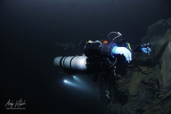 Sidemount Diver in Nuttlar / Slate Mine by Andy Kutsch 